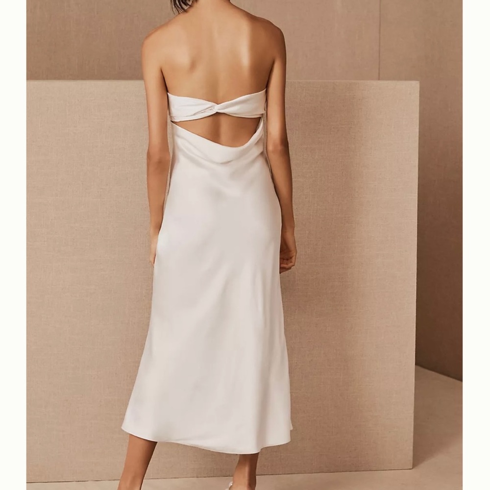 Sachin & Babi White Ivory Aubrey BHDLN Dress Chic Midi Strapless Wedding Shower